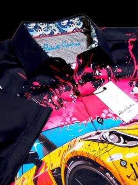 NEW Robert Graham Abstract Wearable Art Mens Large Colorful Sport Shirt